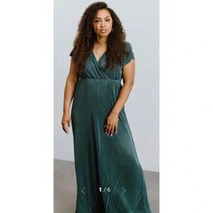NEW Baltic Born Athena Pleated Teal N Neck Maxi Dress Sz XXL